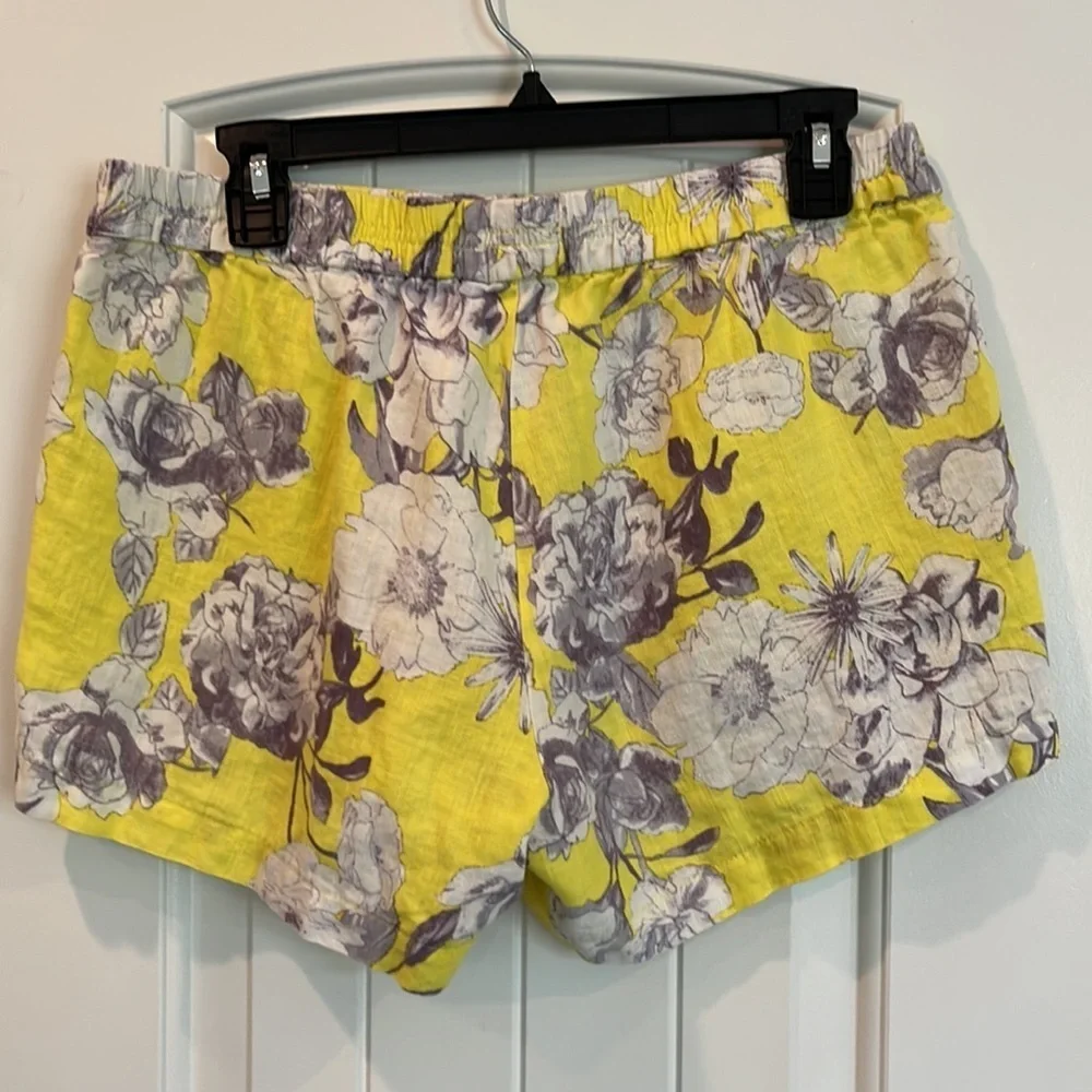 Linen Shorts • Yellow & Gray • Size 10 • KUT from the Kloth Jansen